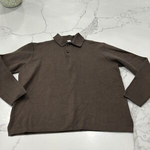 Zara Kids Brown Long Sleeve Polo Shirt Casual Top‎ Size S